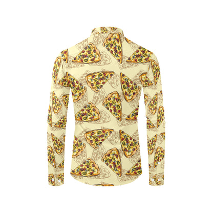 Pizza Pattern Print Design A01 Men's Long Sleeve Shirt