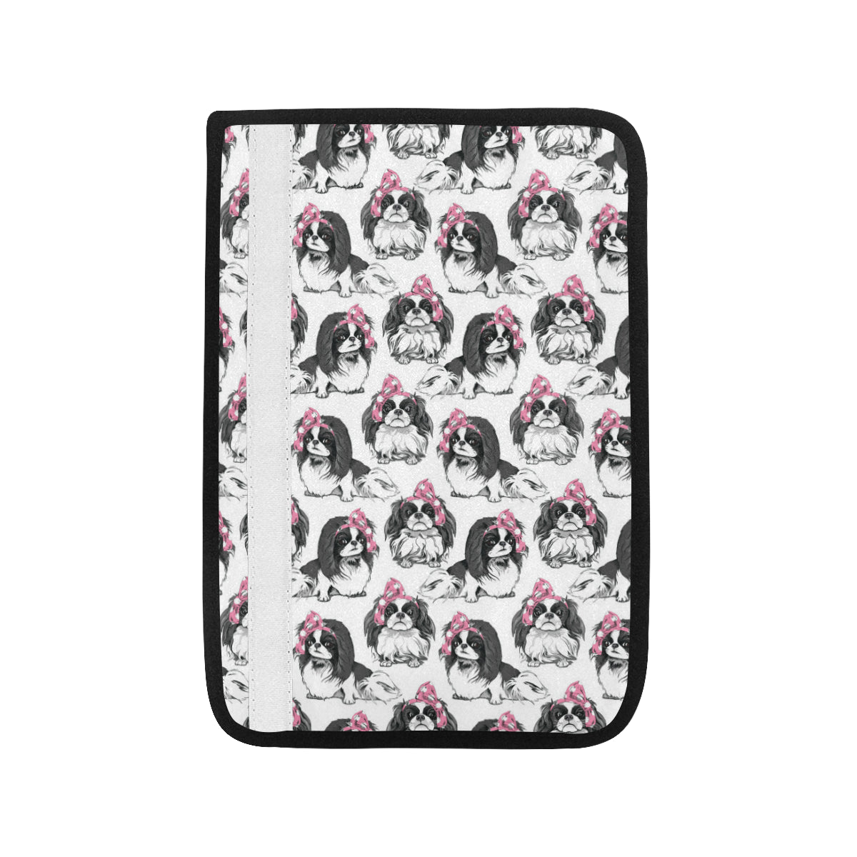 Japanese Chin Pattern Print Design 01 Car Seat Belt Cover