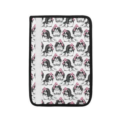 Japanese Chin Pattern Print Design 01 Car Seat Belt Cover