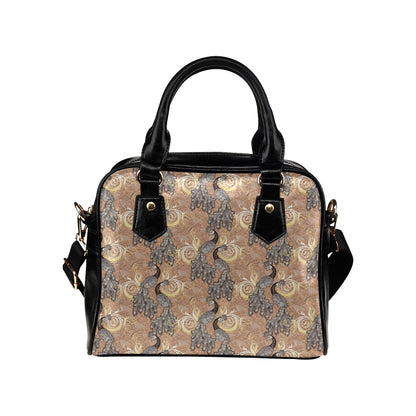 Peacock Pattern Print Design A05 Shoulder Handbag
