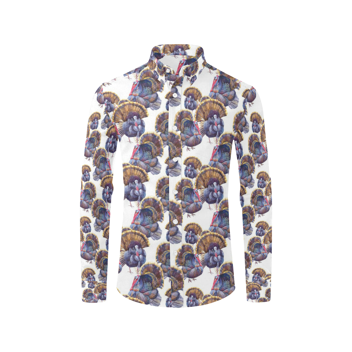 Turkey Pattern Print Design 01 Men's Long Sleeve Shirt