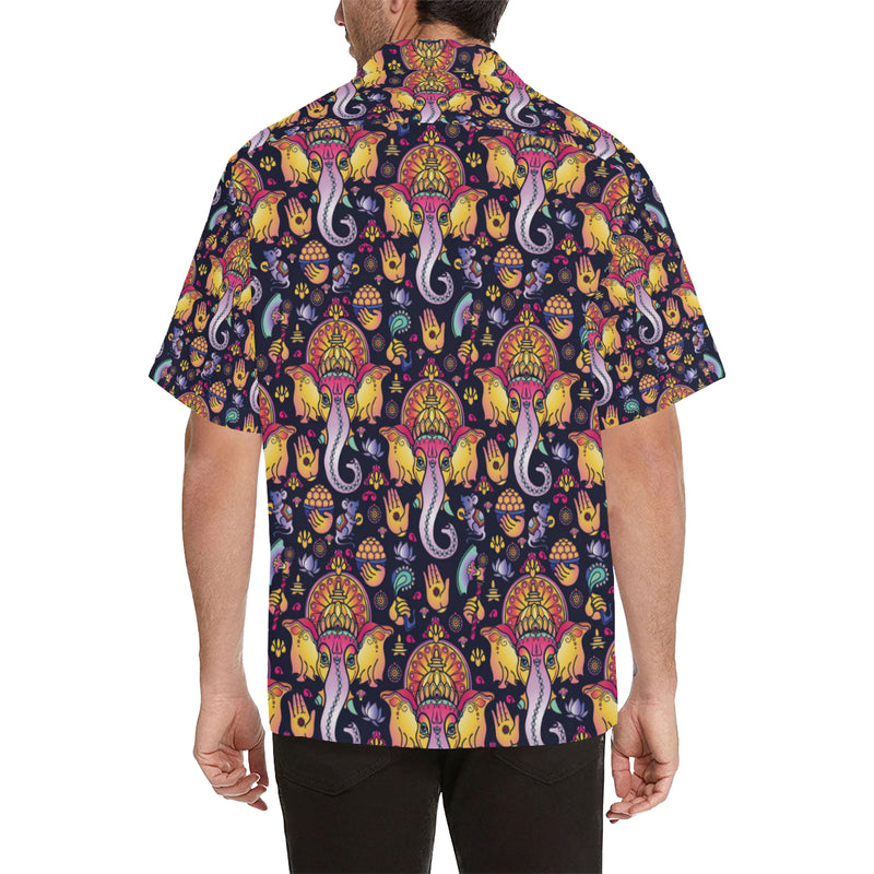 Ganesha Indian Pattern Print Design 03 Men's Hawaiian Shirt