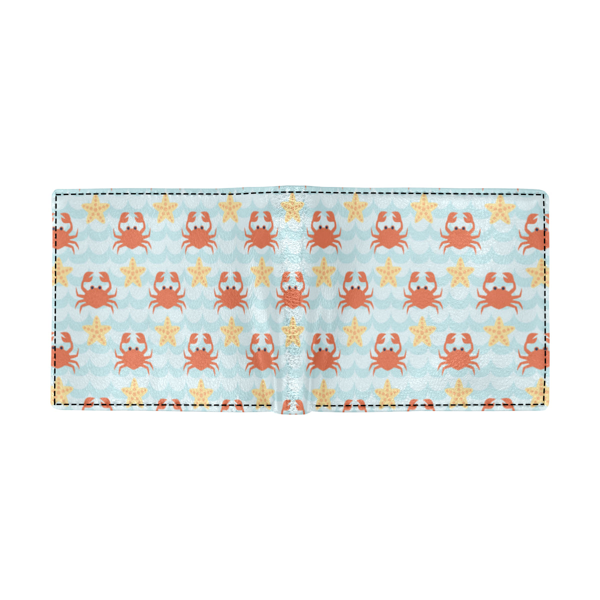 Crab Pattern Print Design 03 Men's ID Card Wallet