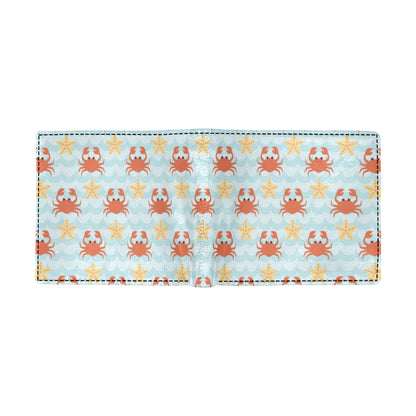 Crab Pattern Print Design 03 Men's ID Card Wallet
