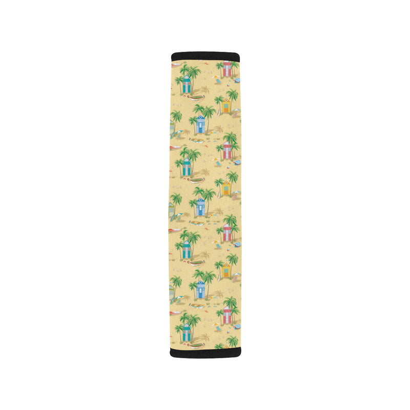 Beach Themed Pattern Print Design 01 Car Seat Belt Cover