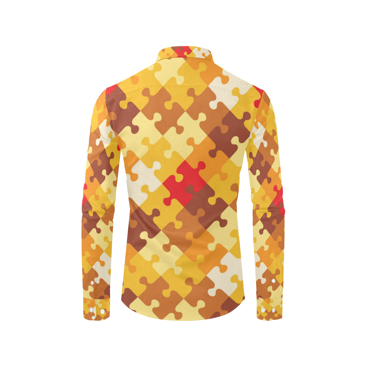 Puzzle Pattern Print Design A01 Men's Long Sleeve Shirt