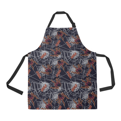 Tarantula Spiderwebs Pattern Print Design 01 Apron with Pocket