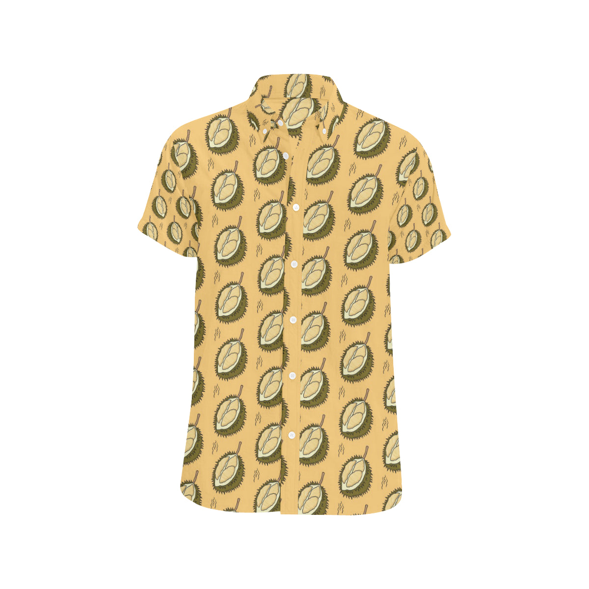 Durian Pattern Print Design DR02 Men's Short Sleeve Button Up Shirt