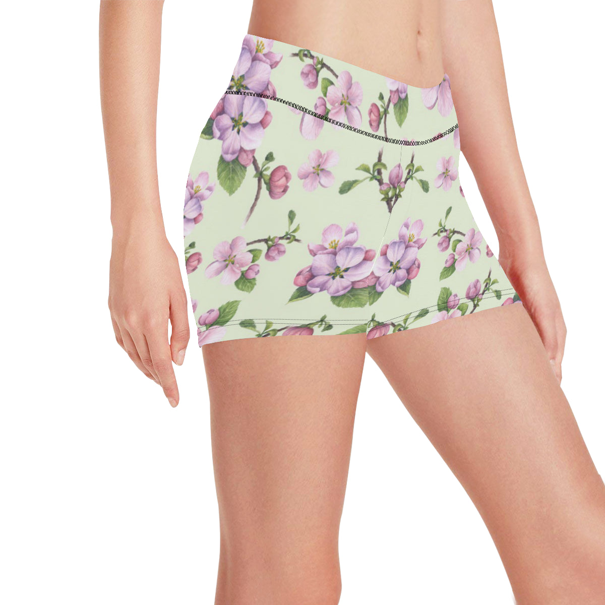Apple blossom Pattern Print Design AB05 Yoga Shorts