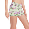 Apple blossom Pattern Print Design AB05 Yoga Shorts