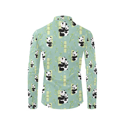 Panda Pattern Print Design A03 Men's Long Sleeve Shirt