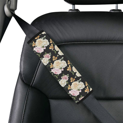 Rose Pattern Print Design A01 Car Seat Belt Cover