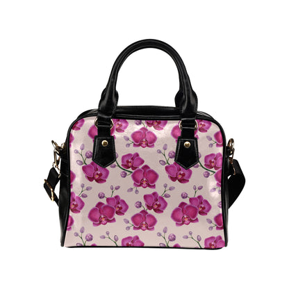 Orchid Pattern Print Design A02 Shoulder Handbag