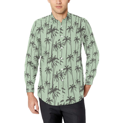 Palm Tree Pattern Print Design A04 Men's Long Sleeve Shirt