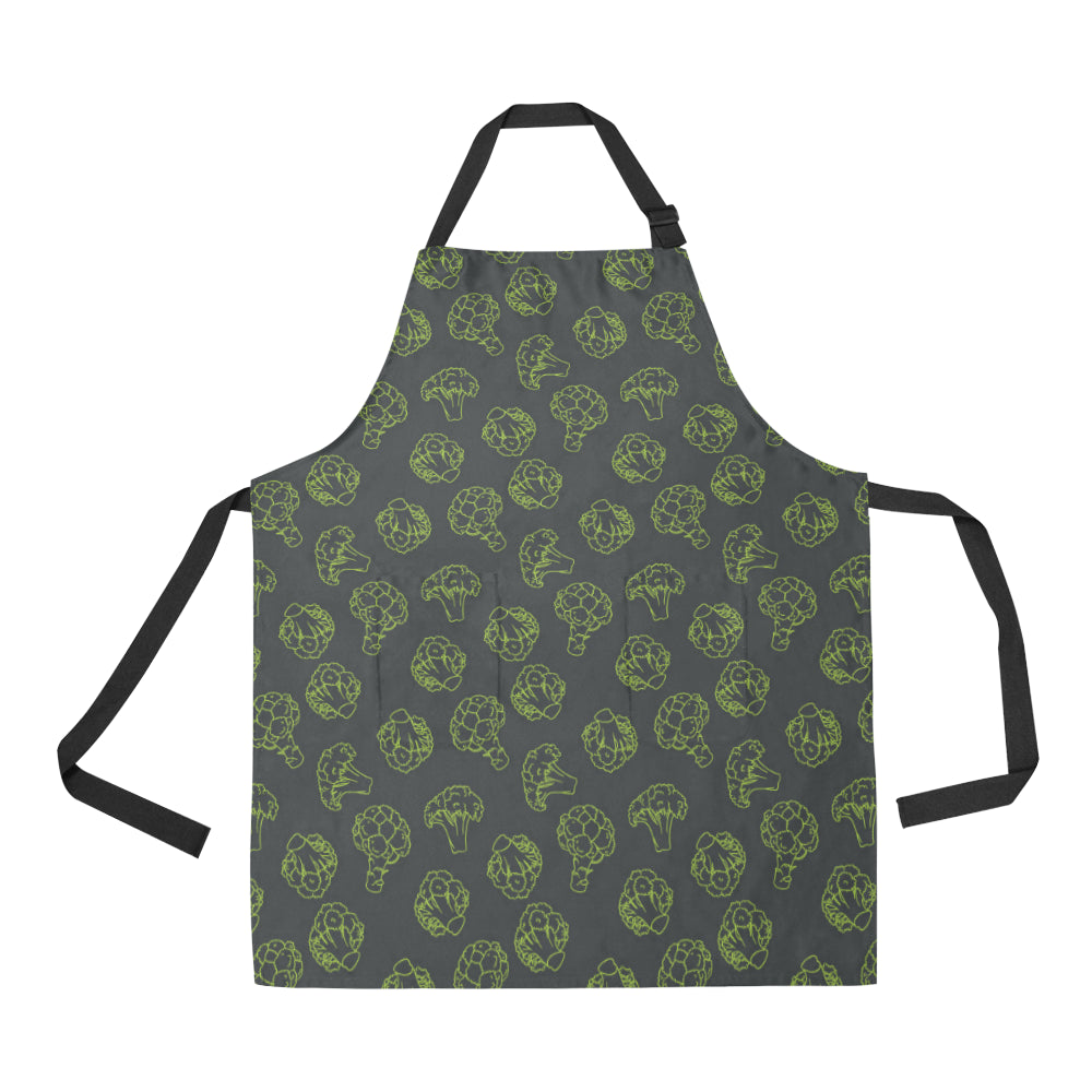 Broccoli Pattern Print Design 01 Apron with Pocket