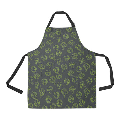 Broccoli Pattern Print Design 01 Apron with Pocket