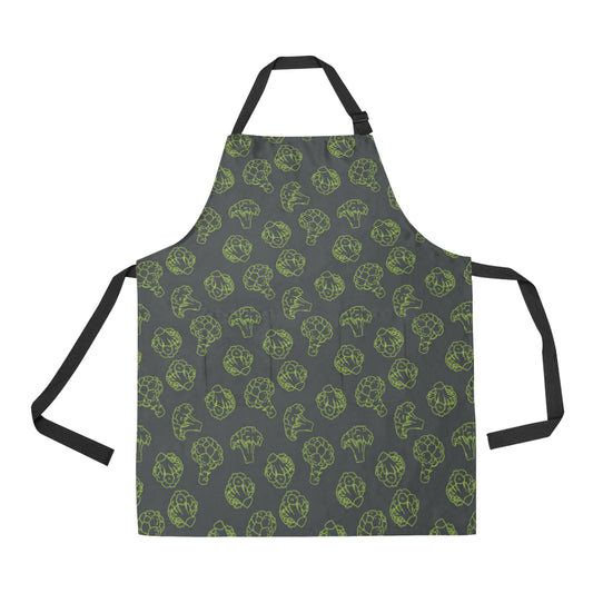 Broccoli Pattern Print Design 01 Apron with Pocket