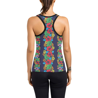 Hawaiian Themed Pattern Print Design H03 Women's Racerback Tank Top