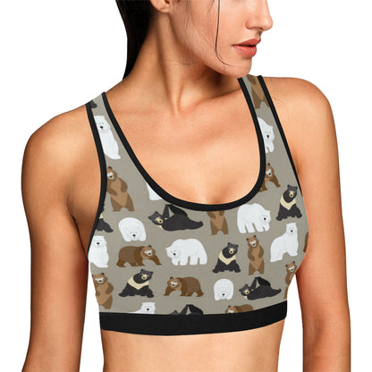 Bear Pattern Print Design BE03 Sports Bra