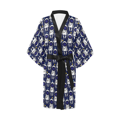 Astronaut Pattern Print Design 01 Women's Short Kimono