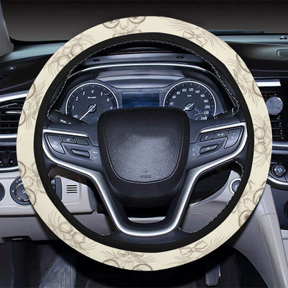 Cat Pattern Print Design 02 Steering Wheel Cover with Elastic Edge
