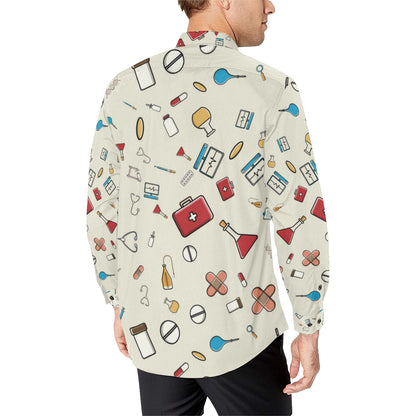 Nurse Pattern Print Design A04 Men's Long Sleeve Shirt