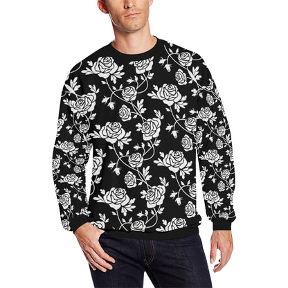 Rose Pattern Print Design RO013 Men Long Sleeve Sweatshirt