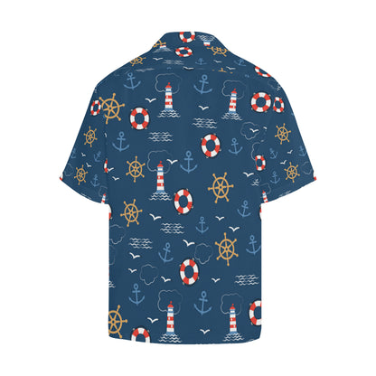 Nautical Pattern Print Design A06 Men's Hawaiian Shirt