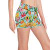 Tropical Fruits Pattern Print Design TF01 Yoga Shorts