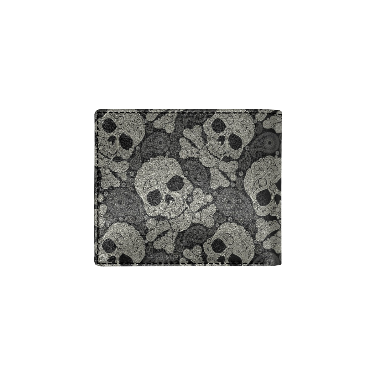 Paisley Skull Pattern Print Design A01 Men's ID Card Wallet