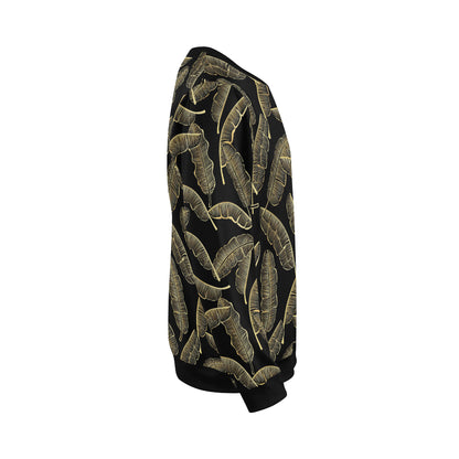 Banana Leaf Pattern Print Design BL07 Men Long Sleeve Sweatshirt