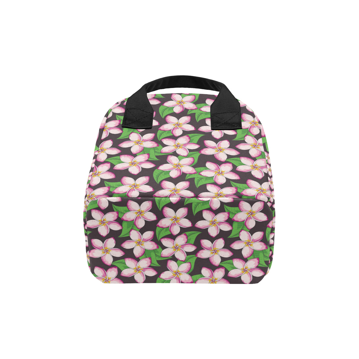 Pink Plumeria Pattern Print Design PM019 Insulated Lunch Bag