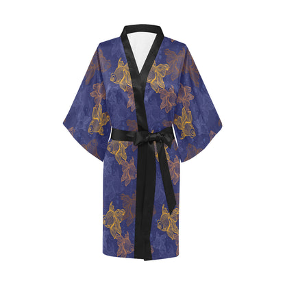 Goldfish Pattern Print Design 01 Women's Short Kimono