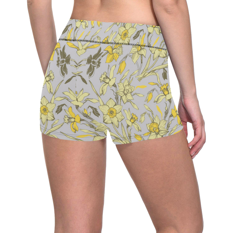 Daffodils Pattern Print Design DF05 Yoga Shorts