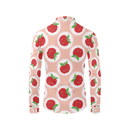 Apple Pattern Print Design AP08 Men's Long Sleeve Shirt