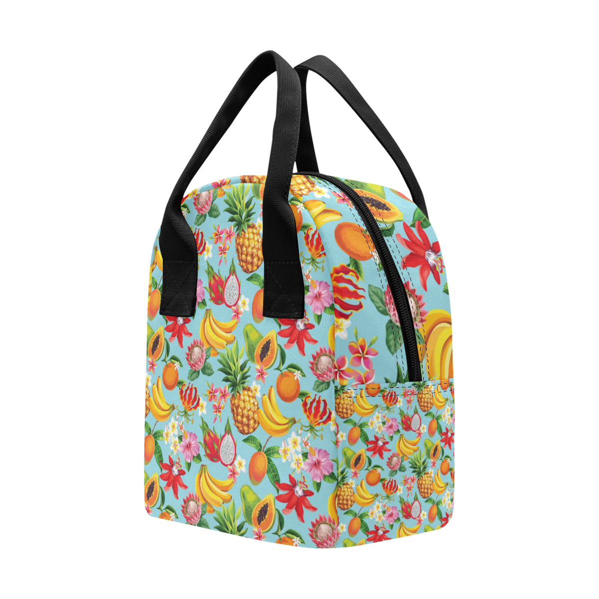Tropical Fruits Pattern Print Design TF01 Insulated Lunch Bag