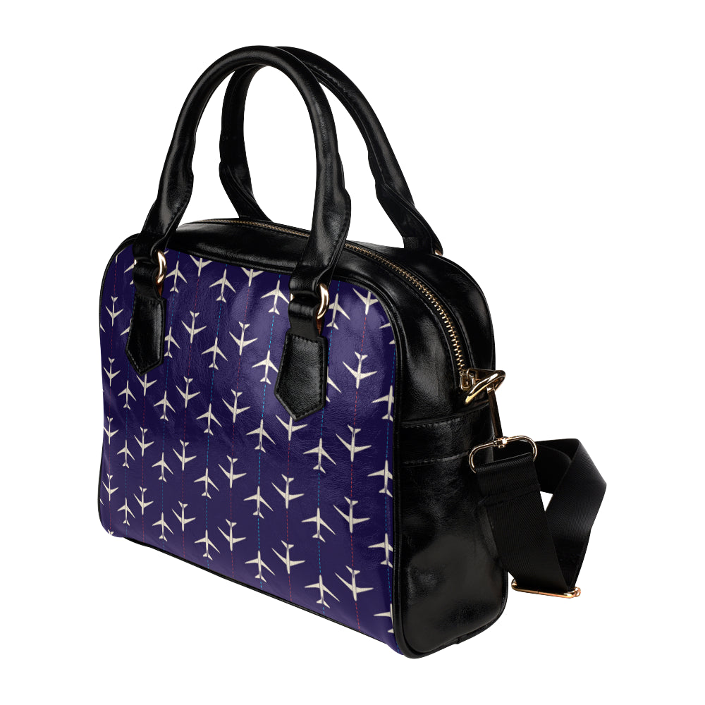 Airplane Pattern Print Design 03 Shoulder Handbag