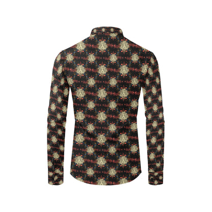 Zodiac Leo Pattern Design Print Men's Long Sleeve Shirt