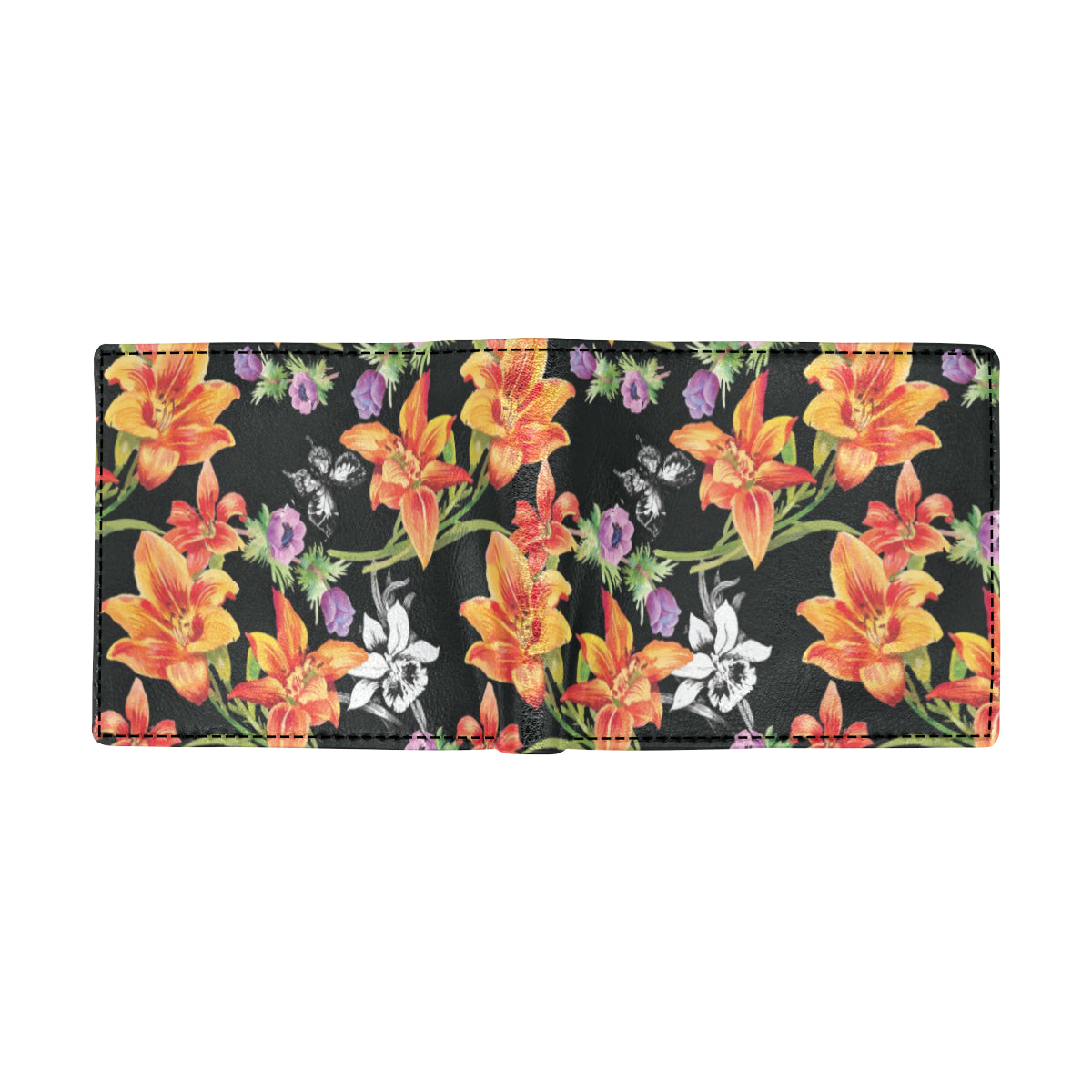 Tropical Flower Pattern Print Design TF02 Men's ID Card Wallet