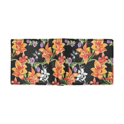 Tropical Flower Pattern Print Design TF02 Men's ID Card Wallet