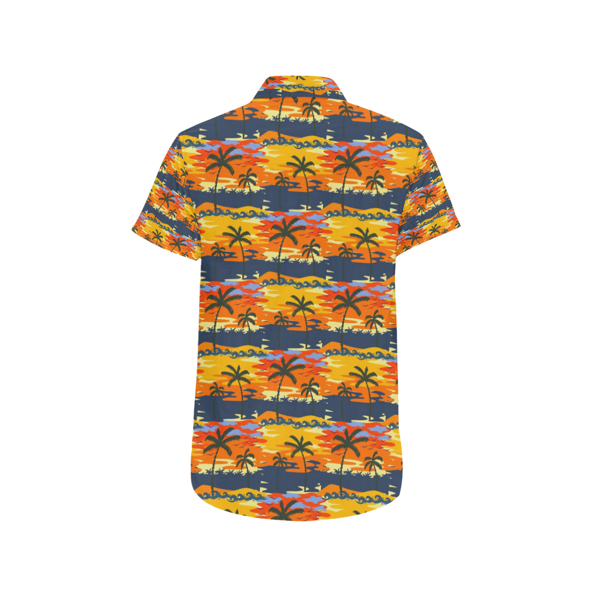Palm Tree Pattern Print Design PT010 Men's Short Sleeve Button Up Shirt