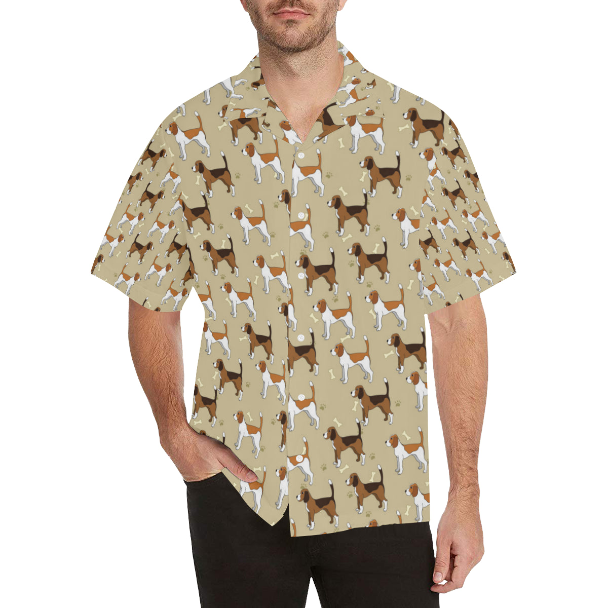 Beagle Pattern Print Design 01 Men's Hawaiian Shirt