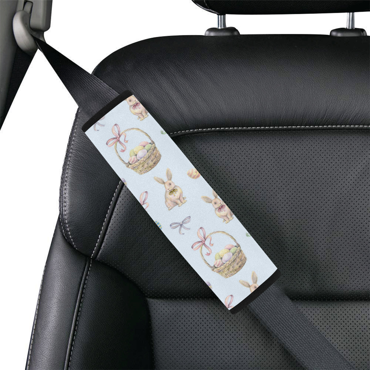 Rabbit Easter Eggs Pattern Print Design 03 Car Seat Belt Cover
