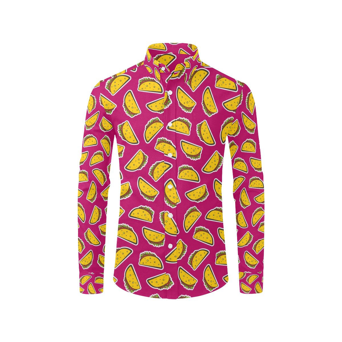 Taco Pattern Print Design TC01 Men's Long Sleeve Shirt