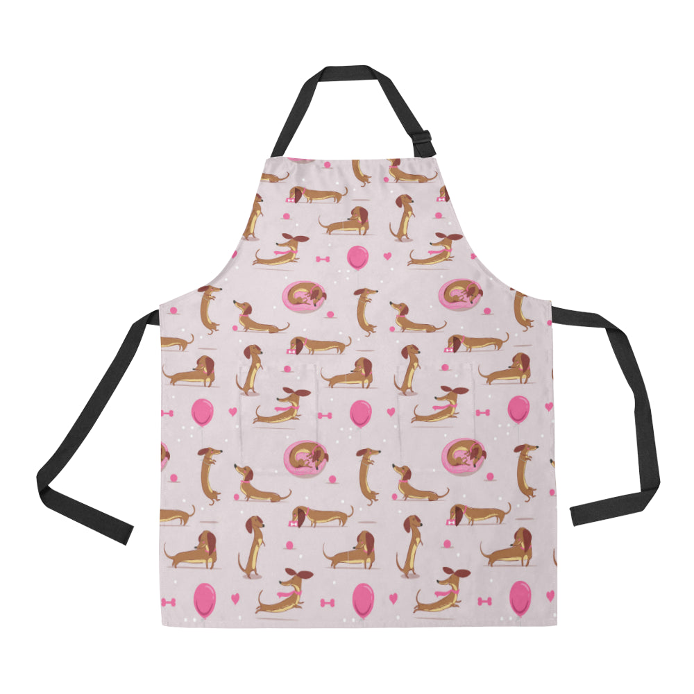 Dachshund Pattern Print Design 10 Apron with Pocket