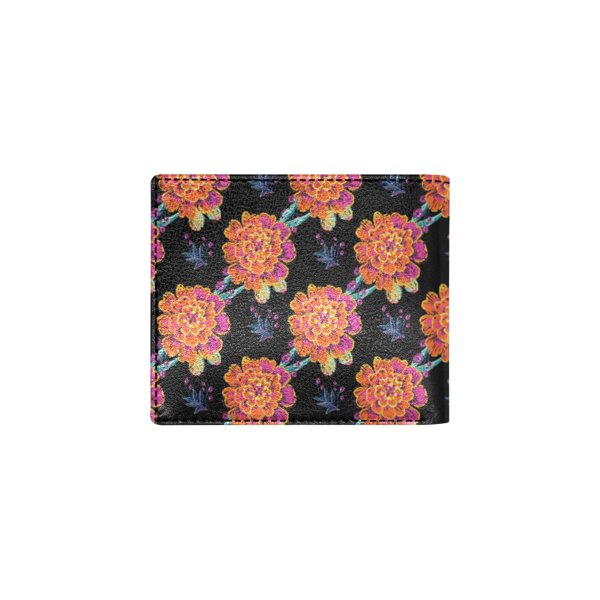 Marigold Pattern Print Design MR04 Men's ID Card Wallet