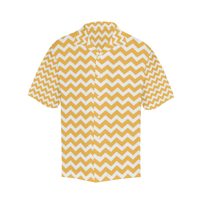 Chevron Orange Pattern Print Design 01 Men's Hawaiian Shirt