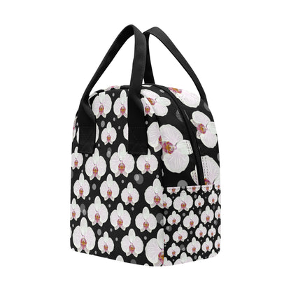 Orchid White Pattern Print Design OR09 Insulated Lunch Bag