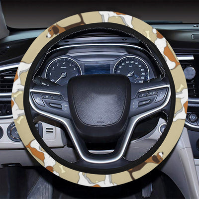 Beagle Pattern Print Design 01 Steering Wheel Cover with Elastic Edge