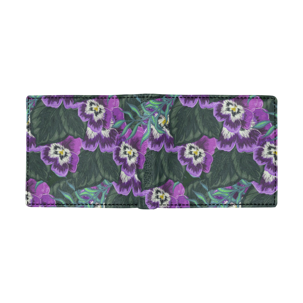 Pansy Pattern Print Design PS07 Men's ID Card Wallet